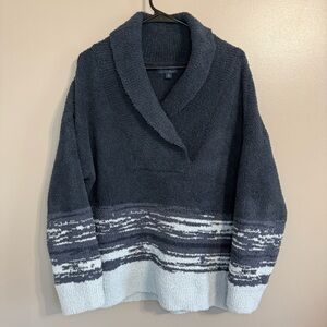 Barefoot‎ Dreams CozyChic Shawl Collar Pullover Soft Nordic Sweater Women’s XL